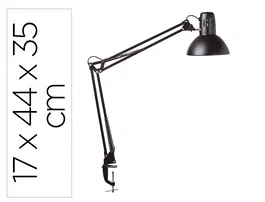 Maul Lámpara de Escritorio 57W Doble Brazo Cabezal Orientable Pinza Negra Metal