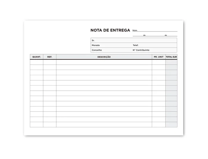 Liderpapel Talonario de Entregas Cuarto Apaisado 229 Duplicado con Texto en Portugués - 42x210x145 mm