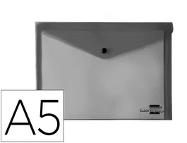 Liderpapel Carpeta Dossier Broche Polipropileno Negro Opaco DIN A5 Capacidad 50 Hojas