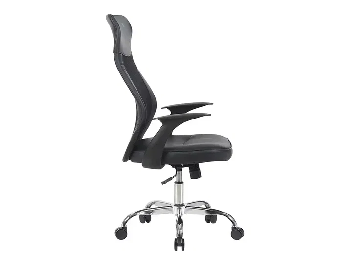 Q-connect Silla Direccion Bergamo Malla/Similpiel Negro, Altura Max 1210mm, Anchura 520mm, Profundidad 480mm, Ruedas Premium