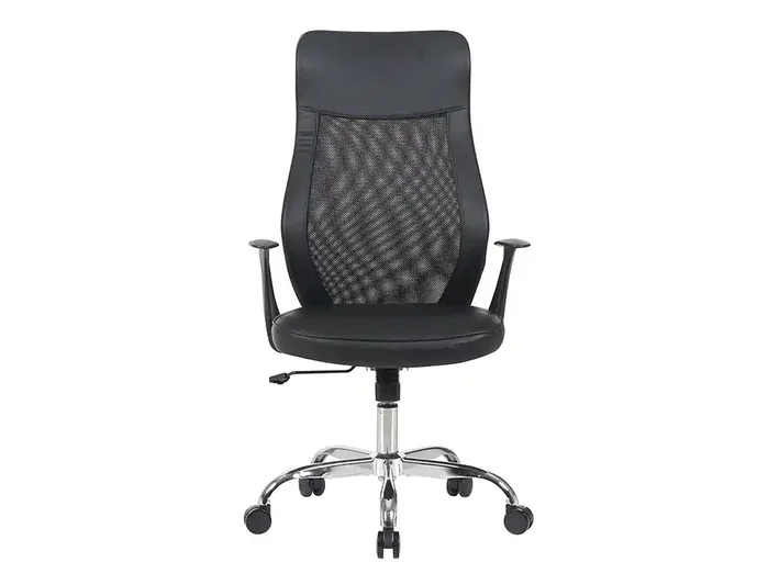 Q-connect Silla Direccion Bergamo Malla/Similpiel Negro, Altura Max 1210mm, Anchura 520mm, Profundidad 480mm, Ruedas Premium