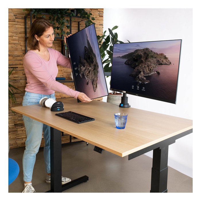 R-Go Tools R-Go Caparo 4 D2 Brazo de Monitor Dual con Resorte de Gas