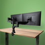 R-Go Tools R-Go Caparo 4 D2, Circular Dual Monitor Arm, Desk Mount, Gas Spring, 3-9kg, Black-Silver, Low Carbon Footprint