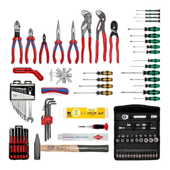 KNIPEX 00 21 06 M Kit de Herramientas con Maletín BIG Basic Move, 90 Piezas Incluye Llaves, Alicates, Destornilladores - Caja ABS Negra KNIPEX 00 21 06 M Kit de Herramientas con Maletín BIG Basic Move, 90 Piezas Incluye Llaves, Alicates, Destornilladores - Caja ABS Negra