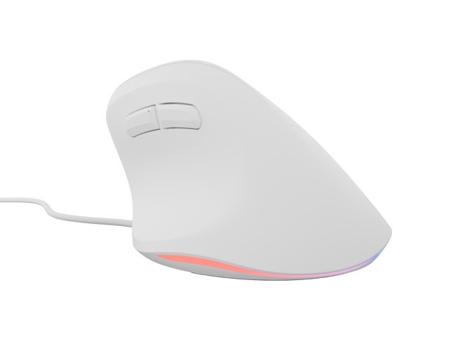 Natec Crake 2 Pro Ratón Vertical Alámbrico Óptico 12800 DPI 6 Botones Blanco