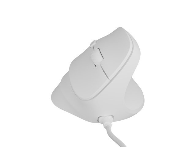 Natec Crake 2 Pro Ratón Vertical Alámbrico Óptico 12800 DPI 6 Botones Blanco