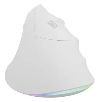 NATEC Crake 2 Pro Ratón Ergonómico Vertical para Mano Derecha, Óptico 12800 DPI 7000 PPS, Cable USB, 6 Botones Programables, Blanco