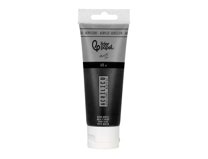 Liderpapel Pintura acrílica en tubo de plástico de 60 ml color Negro marfil