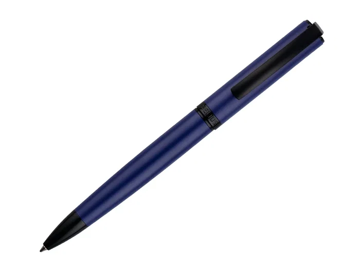 Belius Turbo Bolígrafo de Aluminio Color Azul y Negro Tinta Azul Punta 0.8 mm Diseño Deportivo Caja Magnética