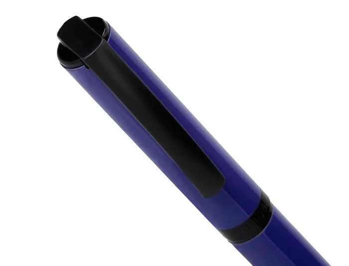 Belius Turbo Bolígrafo de Aluminio Color Azul y Negro Tinta Azul Punta 0.8 mm Diseño Deportivo Caja Magnética