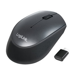 LogiLink ID0160 Ratón Óptico Inalámbrico Ambidiestro, 3 Botones, 1200 DPI, Receptor USB, Negro