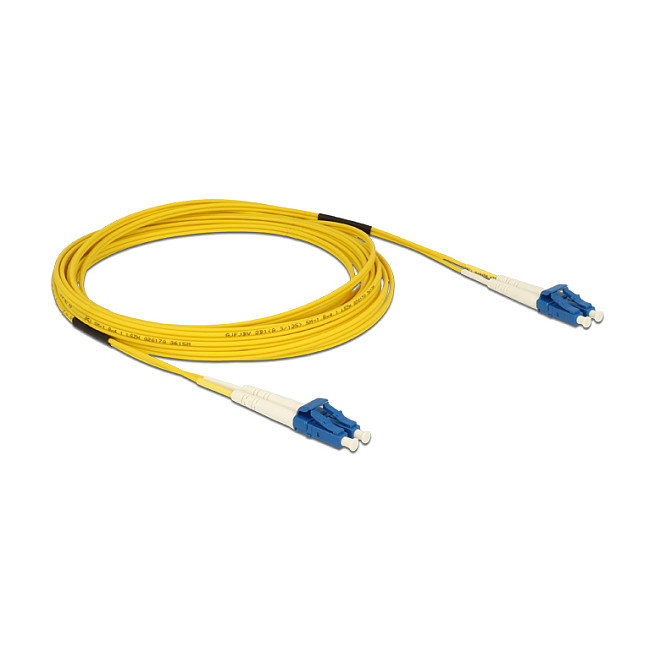 DeLOCK Cable de Fibra Óptica LC a LC Singlemode OS2 5 m Amarillo