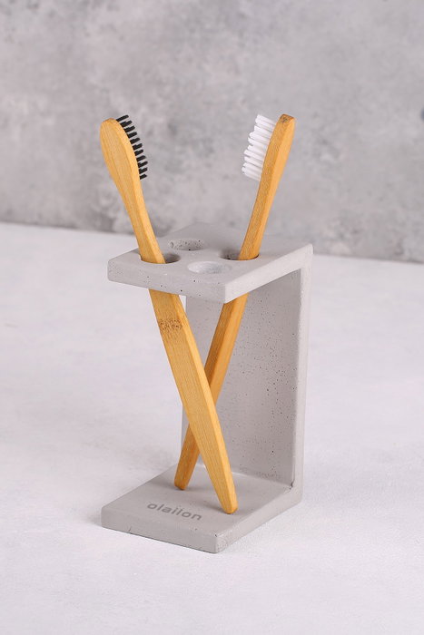 Aberto Design Portacepillos de Dientes de Hormigón Gris 8x13 cm