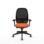PIQUERAS Y CRESPO Silla de oficina Cilanco con mecanismo Sincro, Naranja y Negro