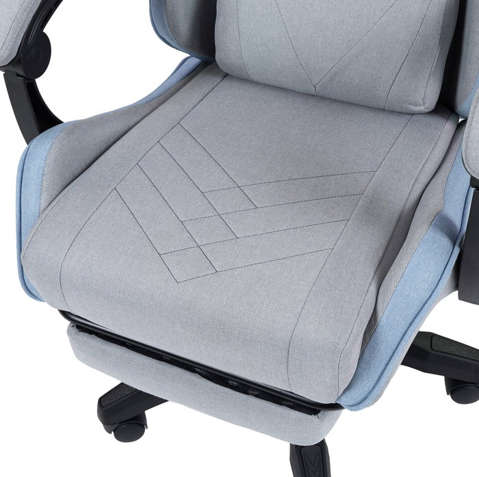 Mars gaming MGCXFSBL Silla Gamer Textil Azul Plata con Reposapiés