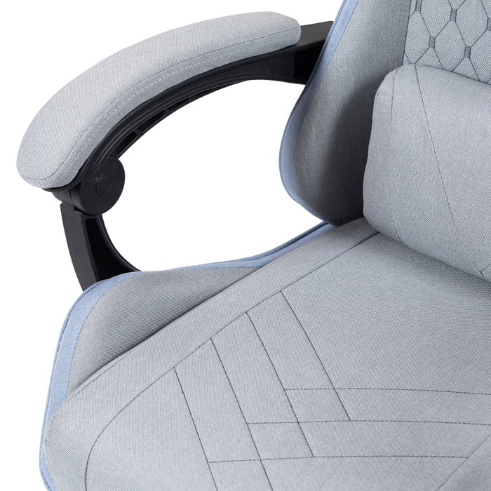 Mars gaming MGCXFSBL Silla Gamer Textil Azul Plata con Reposapiés