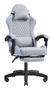 Mars gaming MGCXFSBL Silla Gamer Textil Azul Plata con Reposapiés