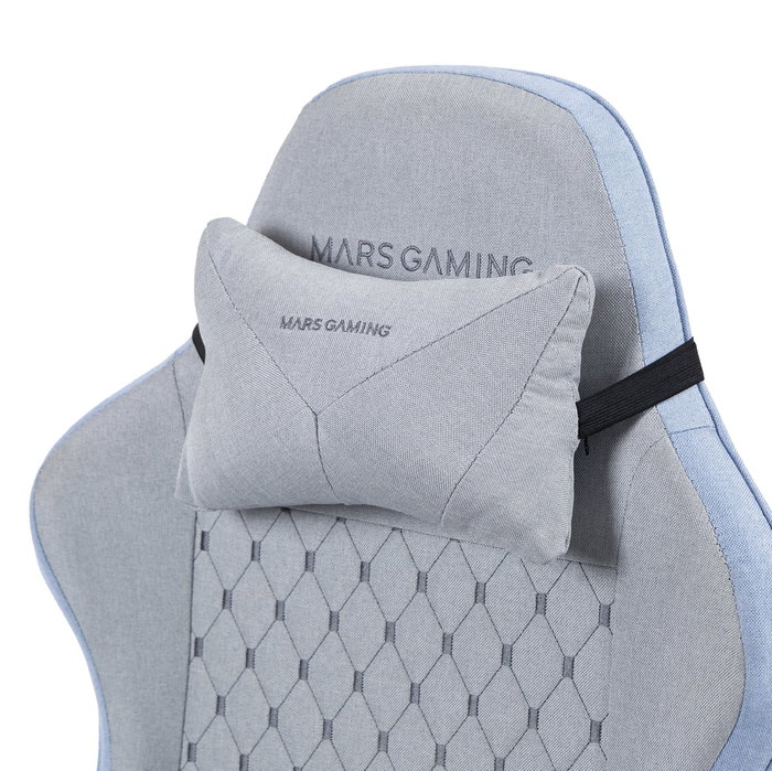 Mars gaming MGCXFSBL Silla Gamer Textil Azul Plata con Reposapiés