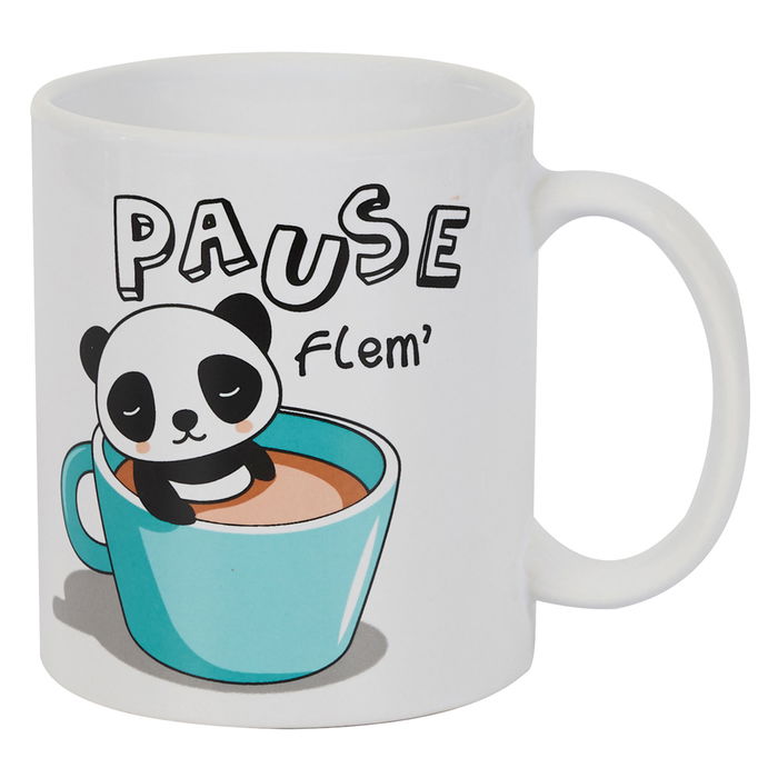 The Concept Factory Mug Cerámica Kawaii 300 Ml Modelos Surtidos Happy Day, Pause, Chat, Bonjour