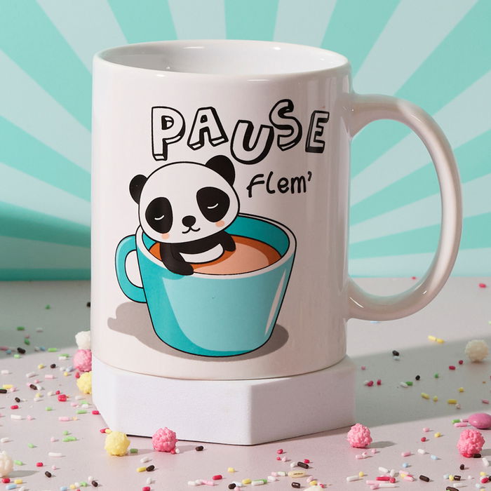 The Concept Factory Mug Cerámica Kawaii 300 Ml Modelos Surtidos Happy Day, Pause, Chat, Bonjour