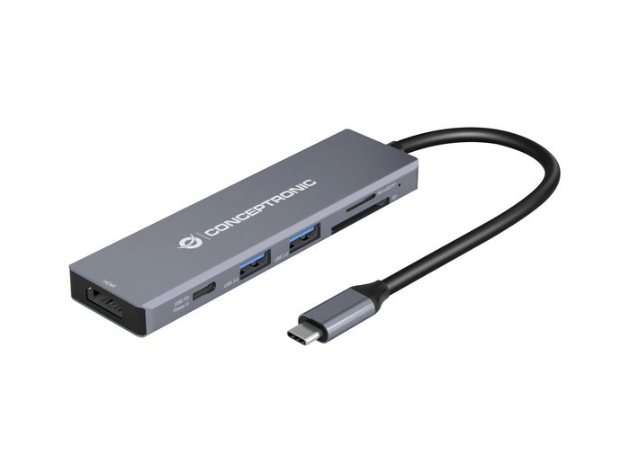 Conceptronic Docking Station USB-C 6 en 1 con HDMI 4K y PD 100W Gris Conceptronic Docking Station USB-C 6 en 1 con HDMI 4K y PD 100W Gris