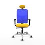 PIQUERAS Y CRESPO Silla de oficina Motilla Sincro/Traslack Amarillo y Azul