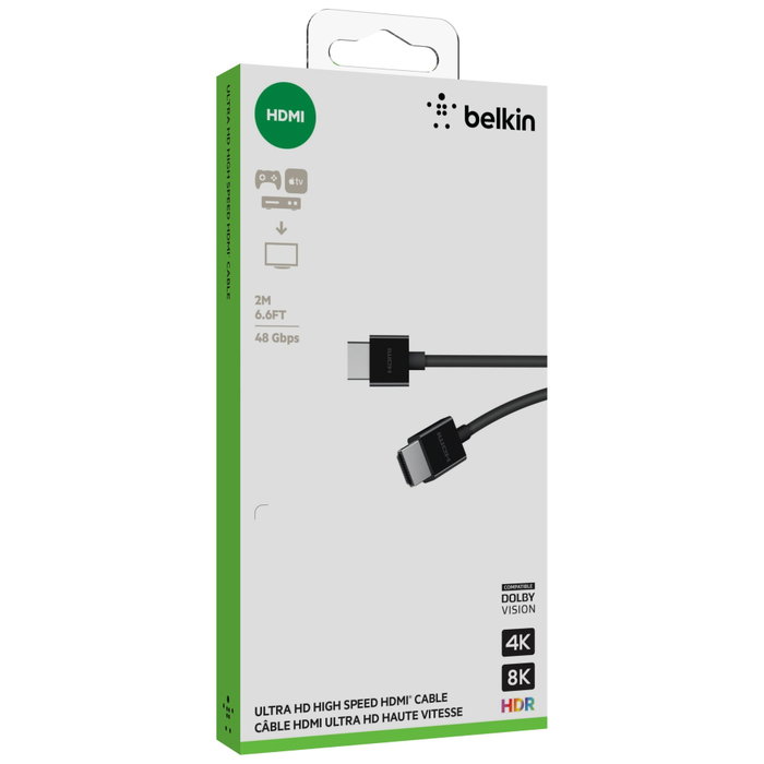Belkin Cable HDMI de ultra alta velocidad 4K HDR, 2 m, Negro