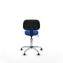PIQUERAS Y CRESPO Silla Llanos giratoria azul con base cromada