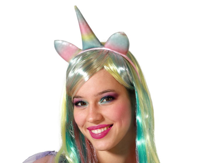 Diadema Cuerno y Orejas de Unicornio Multicolor Pastel para Fiestas y Disfraces Infantiles Diadema Cuerno y Orejas de Unicornio Multicolor Pastel para Fiestas y Disfraces Infantiles
