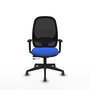 PIQUERAS Y CRESPO Silla de oficina Cilanco con mecanismo Sincro/Traslack, Azul y Negro