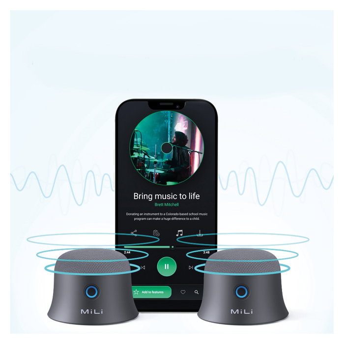 Ultron Mag Soundmate Pack de 2 Altavoces Magnéticos Bluetooth Gris