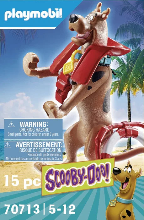 PLAYMOBIL Scooby-Doo 70713 | Figura Coleccionable Socorrista, Scooby Con Chaleco Y Flotador, A Partir De 5 Años, Accesorios De Rescate