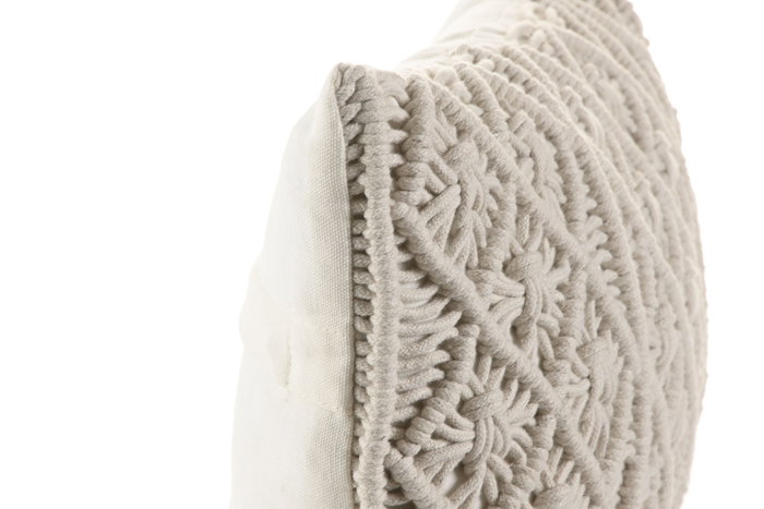 DKD Home Decor Cojín de Algodón Macramé Hecho a Mano Crudo 50x30 DKD Home Decor Cojín de Algodón Macramé Hecho a Mano Crudo 50x30