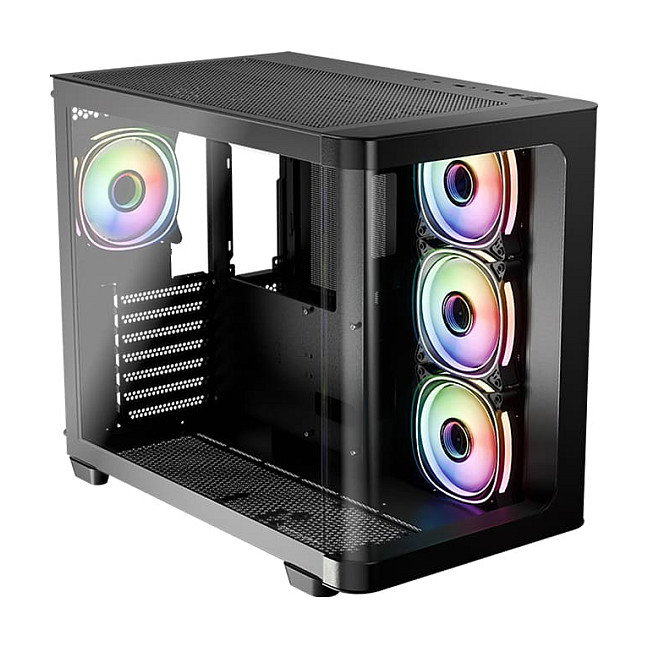 LC-Power Midi Tower Gaming 8001B Pro-Storm Dark - Negro, Vidrio Templado, RGB