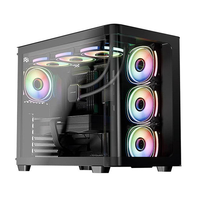 LC-Power Midi Tower Gaming 8001B Pro-Storm Dark - Negro, Vidrio Templado, RGB