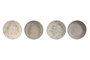 DKD Home Decor Set de 4 Platos de Porcelana Flores Beige y Marrón