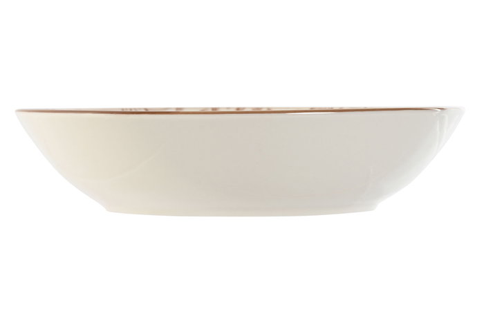 DKD Home Decor Set de 4 Platos de Porcelana Flores Beige y Marrón DKD Home Decor Set de 4 Platos de Porcelana Flores Beige y Marrón