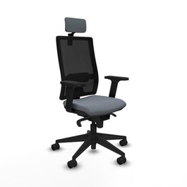 PIQUERAS Y CRESPO Silla de oficina Horna con mecanismo Sincro Gris y Negro