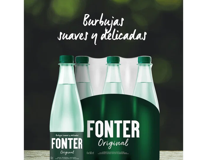 Fonter Agua mineral natural con gas, botella de 500 ml