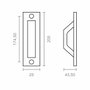Edm Asa recta con placa modelo 6804, aluminio blanco, 200 x 25 mm