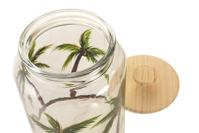 DKD Home Decor Bote de Cristal Palmeras 3,5L