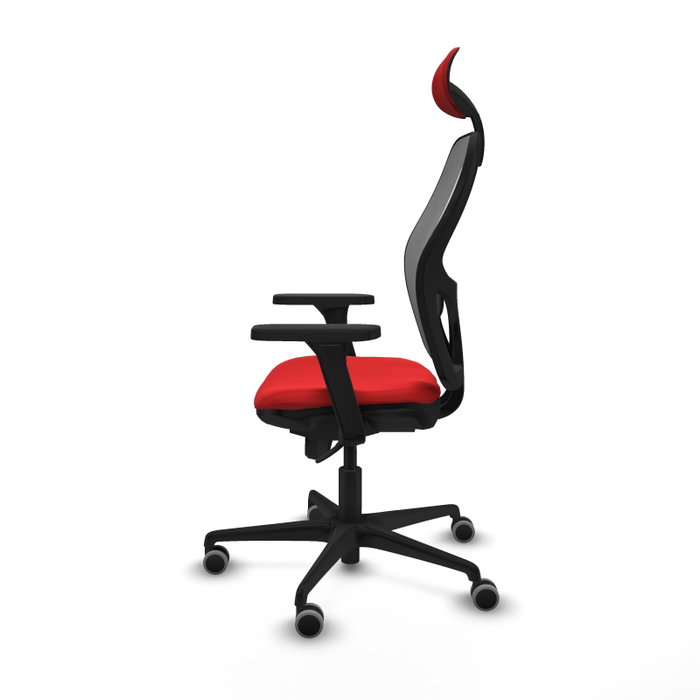 PIQUERAS Y CRESPO Silla de oficina Jorquera con mecanismo Sincro, Rojo y Gris