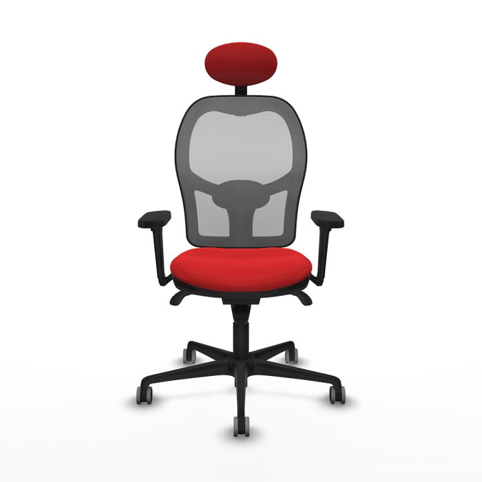 PIQUERAS Y CRESPO Silla de oficina Jorquera con mecanismo Sincro, Rojo y Gris