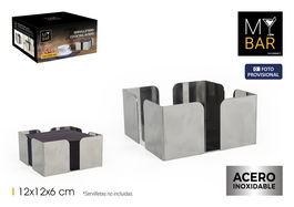 My Bar Servilletero Cocktail Acero Inoxidable 12.5 cm x 12.5 cm x 6 cm (24 Unidades)