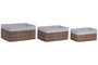 DKD Home Decor Set de 3 Cestas de Bambú Marrón 36x26x16 cm