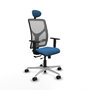 PIQUERAS Y CRESPO Silla de oficina Motilla con mecanismo Sincro/Traslack, Azul claro y Gris