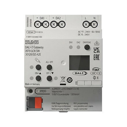 Jung 30128 1S DA2 R KNX DALI-2 Gateway, Interface de control para instalaciones KNX y DALI-2, Color Jung 30128 1S DA2 R KNX DALI-2 Gateway, Interface de control para instalaciones KNX y DALI-2, Color