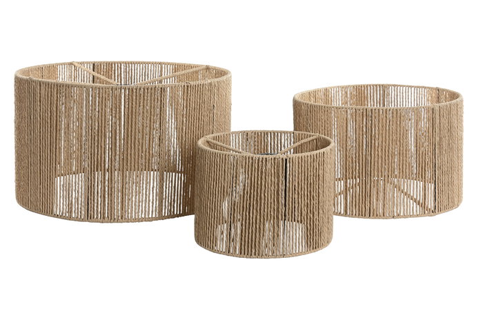 DKD Home Decor Pantalla Marron Fibra Set 3 Piezas 52 x 30.5 x 52 cm DKD Home Decor Pantalla Marron Fibra Set 3 Piezas 52 x 30.5 x 52 cm
