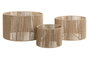 DKD Home Decor Pantalla Marron Fibra Set 3 Piezas 52 x 30.5 x 52 cm