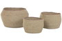 DKD Home Decor Set de 3 Maceteros de Fibra Natural 32x32x22 cm